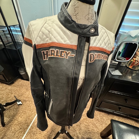 Harley-Davidson women's Black/white/orange Jacket - Picture 3 of 5